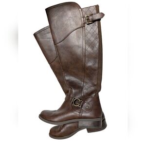 Hustle, G By Guess Faux Leather Boot L, Brown